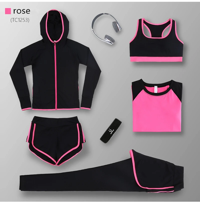 Vansydical, комплект для йоги, женская одежда для спортзала, эластичные колготки для бега, фитнеса, спортивная одежда, быстросохнущие спортивные костюмы для тренировок, бега, 3-5 шт