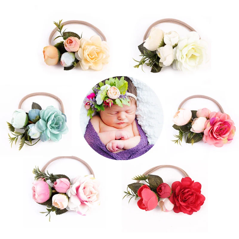 1Pcs Flower Crown Wreath Baby Headband Garland Bohemia Travel Baby Girl Hair Accessories Photography Props Wedding Hairbands D35