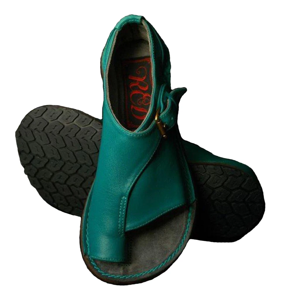 

Fashion Women Comfy Sandal Casual Flat Sole Clip Toe PU Leather Ladies Nonslip Breathable Shoes Orthopedic Bunion Corrector