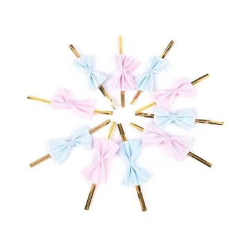 

10PC Metallic Twist Wire Tie Bowknot Candy Cookie Cake Cello Bag Wedding Party New Wholesale