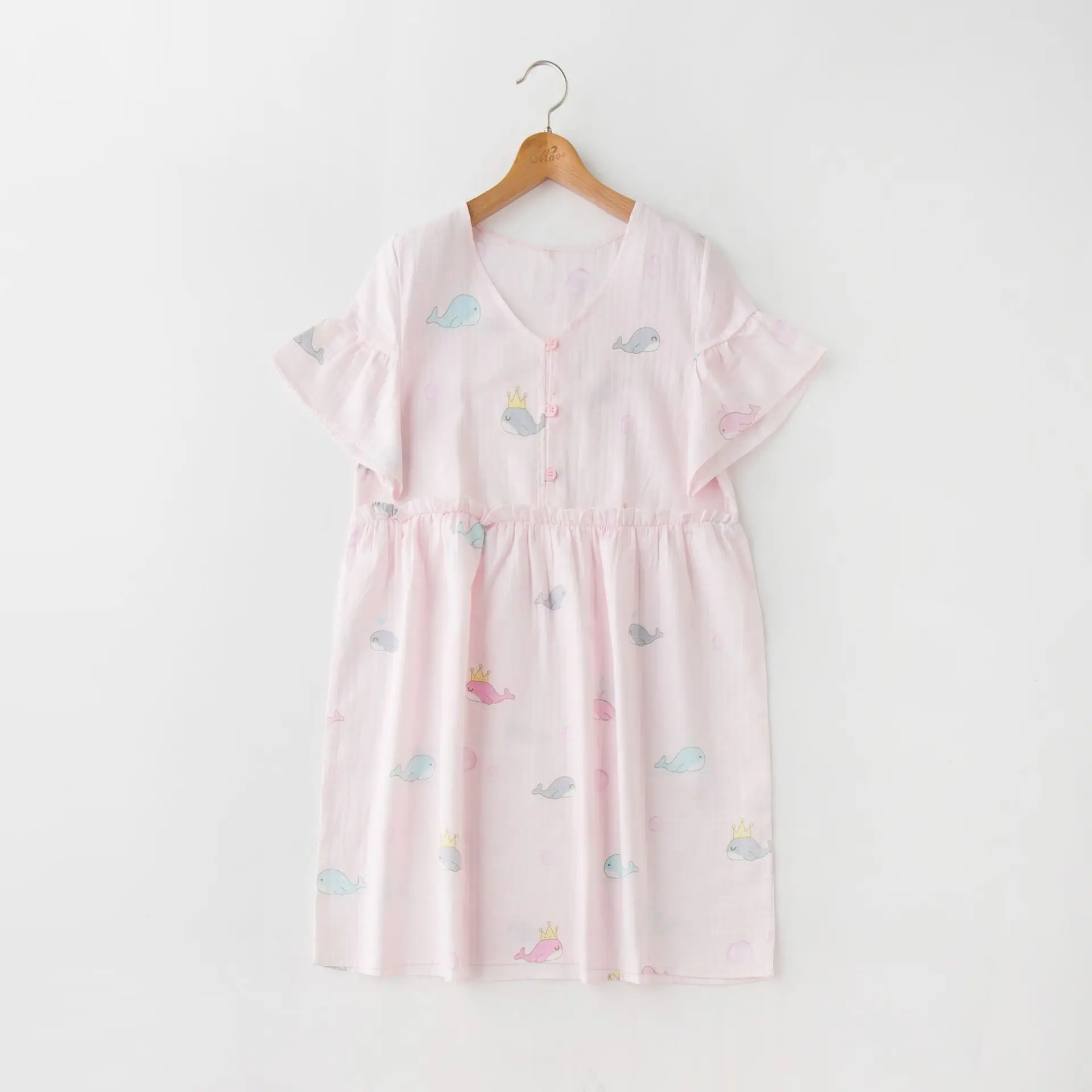 

CEARPION Hot Sale Summer Women Casual Nightgown Cotton Short Sleeve Sleepwear Cute Sweet Female Home Dress Sleepdress M L