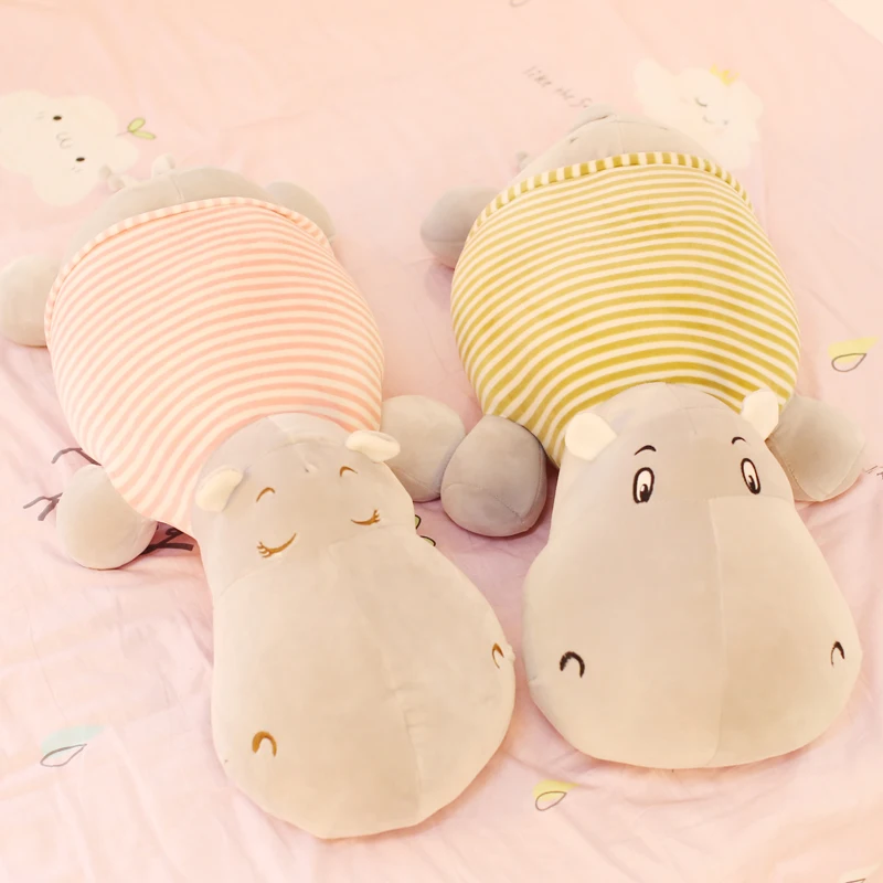 giant cute hippo plush doll big cartoon fat hippos toys boyfriend long pillow bed cushion sleeping pillow 53inch 135cm DY50645 (1)