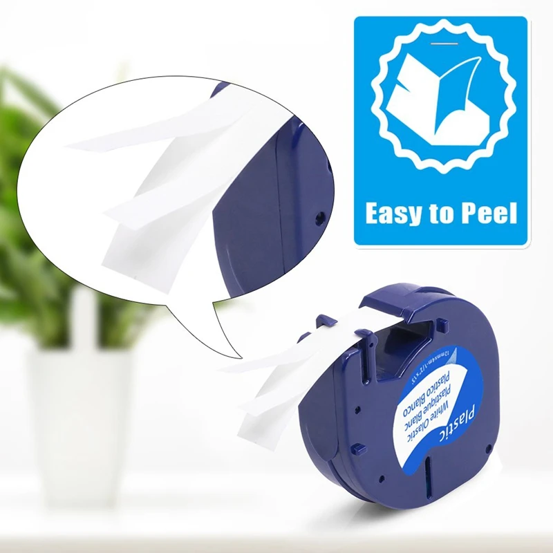 Unistar 5 шт. 91331 совместимая с лента Dymo Letratag 91201 черный на белом 12 мм пластиковая