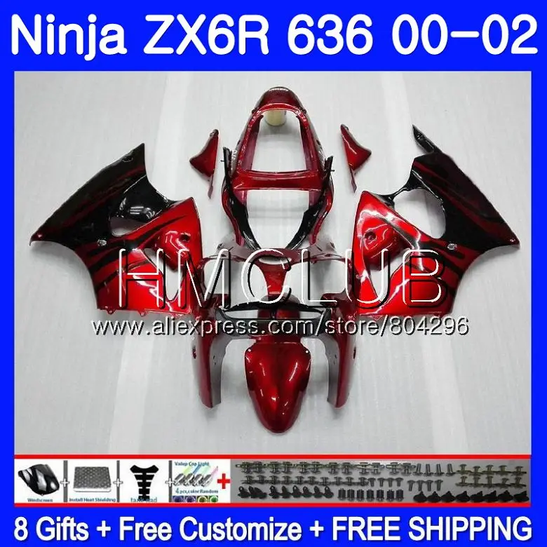 

Bodys For KAWASAKI NINJA ZX 600 CC 6 R ZX636 ZX6R 00 01 02 Red flames 19HM.10 ZX 636 ZX-6R ZX-636 ZX 6R 2000 2001 2002 Fairing