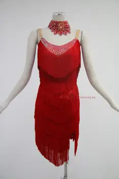 

New style latin dance costumes senior sexy stones tassel latin dance dress for women latin dance dresses S-4XL LD-1044