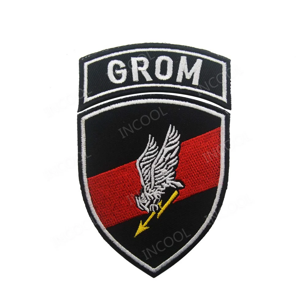 

Polish Embroidery Patch GROM Poland Tactical Military Morale Decorative Patches National Combat Fabric Embroidered Badges