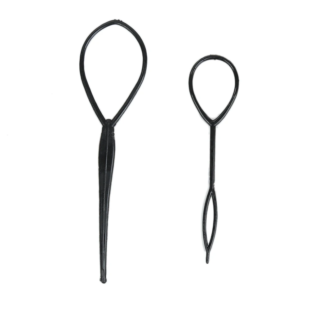 2PCS Popular Ponytail Creator Plastic Loop Styling Tools Black Topsy Pony Topsy Tail Clip Hair Braid Maker Styling Tool TSLM1