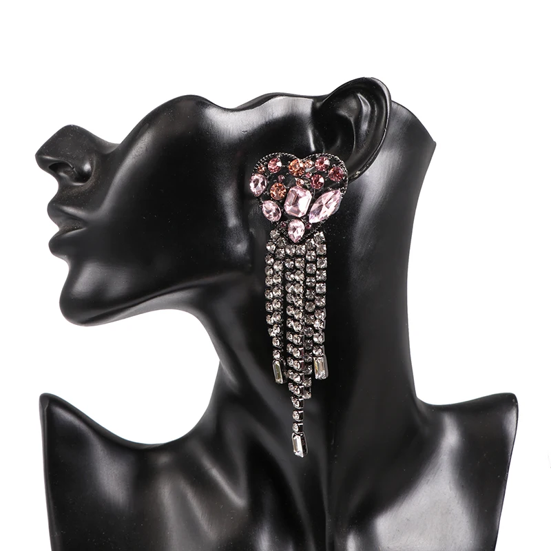 JUJIA новые корейские очаровательные Кристальные серьги в виде сердца для женщин, модные массивные серьги-капли, роскошные ювелирные изделия
