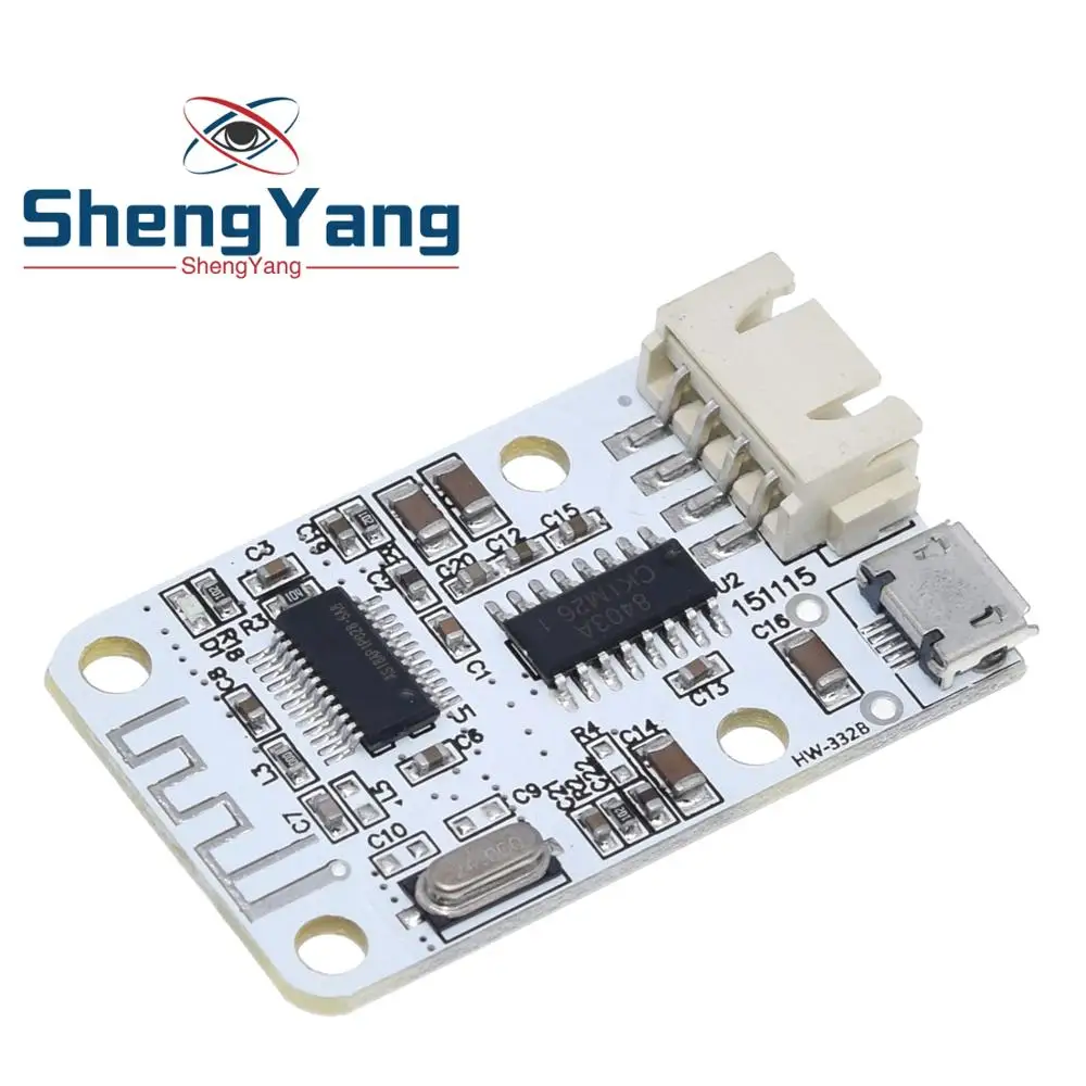 

Wireless Bluetooth 4.0 Stereo Audio Receiver Module Digital Amplifier Sound Loud Board Micro USB 3W+3W 5V DC For Arduino