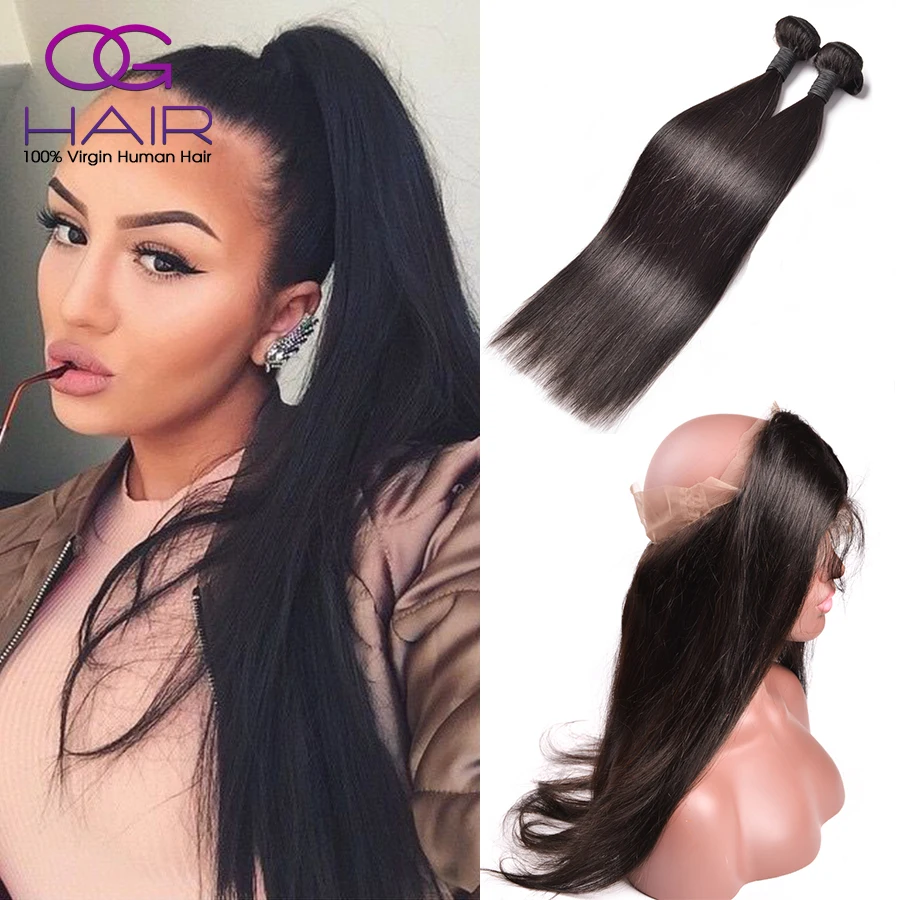 

360 Lace Frontal With Bundles Peruvian Straight Virgin Hair Lace Frontal Closure With Bundles Peruvian Virgin Hair With Closure