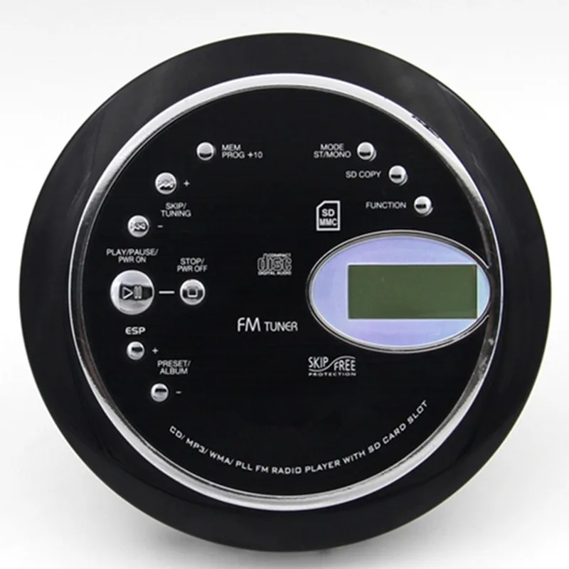 Portable cd walkman music player supports MP3 WMA