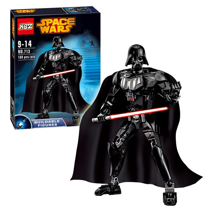 

KSZ 713 Star Wars Kylo Ren Darth Vader Trooper Building Blocks Brick Compatible LegoIN Technic Playmobil Toys For Children