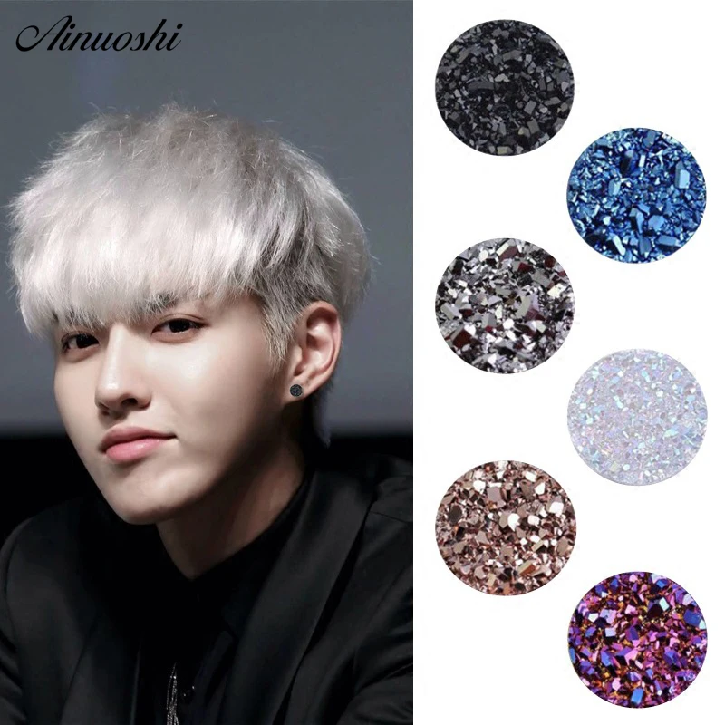 

AINUOSHI Hot 6 Colours Crystal Cluster Stud Earrings Women Round Resin Gem Earring 925 Silver Party Birthday Anniversary Jewelry