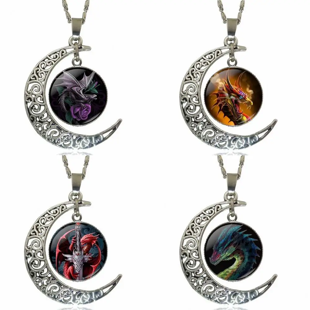 

Necklace Fashion Long Chain With Crescent Shaped Necklace Jewelry For Wedding Game of Thrones Dragon