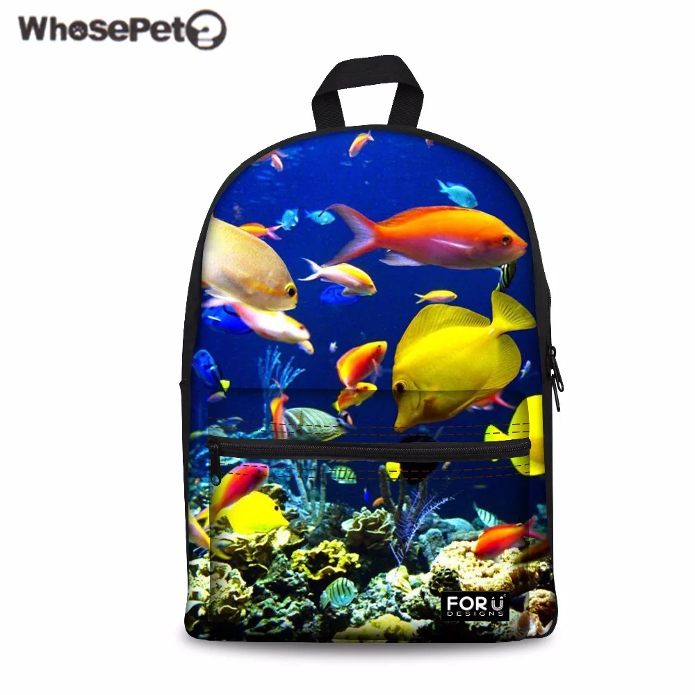 

WHOSEPET Backpack Women Shark Dolphin Sea World Printing School Backpacks Teenager Girls Boys Collage Rucksack Mochila Feminina