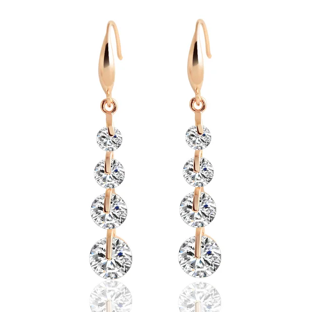 Fashion Long Rhinestone Drop Earrings For Women Gold Silver Cz Crystal Bride Wedding Dangle Earring Jewelry In From Fashion Long Rhinestone Drop Earrings For Women Gold Silver Cz Crystal Bride Wedding Dangle Earring Jewelry In From