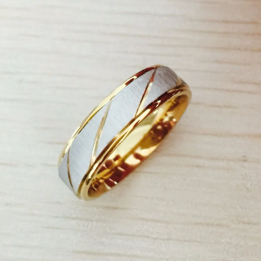 Мужские кольца из титановой стали золотого и серебряного цвета 6 мм 316L|finger ring|ring