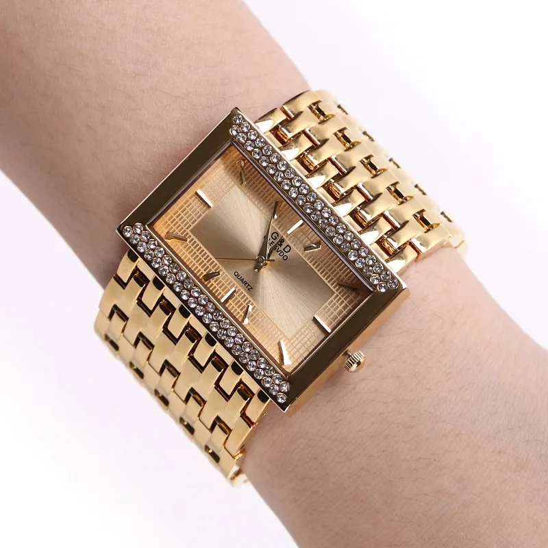 NEW!!! 2020 Brand New Stainless Steel Chain Fashion Gold Watch Women Wristwatches Quartz Watches