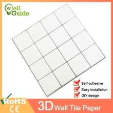 Wall paper 3D White Grey Marble Brick Self-Adhesive Wall Stickers Waterproof for DIY Home Wall Decal Sticker Kitchen Bathroom Wall paper 3D White Grey Marble Brick Self-Adhesive Wall Stickers Waterproof for DIY Home Wall Decal Sticker Kitchen Bathroom