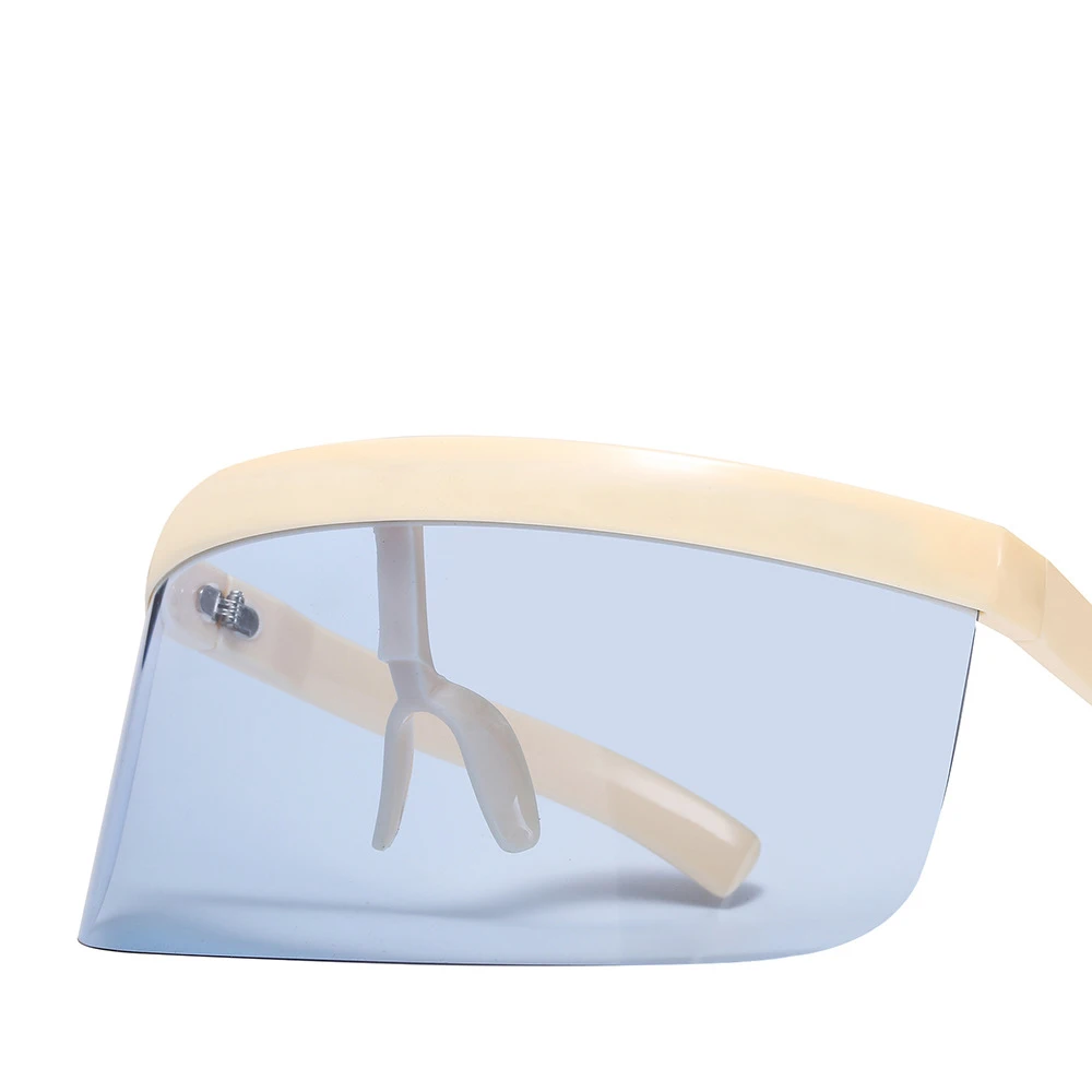 Негабаритные цельные солнечные очки мужские и женские брендовые винтажное зеркало солнцезащитные очки UV400 в шляпе и очках Модные солнцезащитные очки-маска - Цвет линз: 17