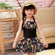 Лето, детские купальники для девочек, купальный цельный бикини для девочек, детский купальник с цветочным принтом