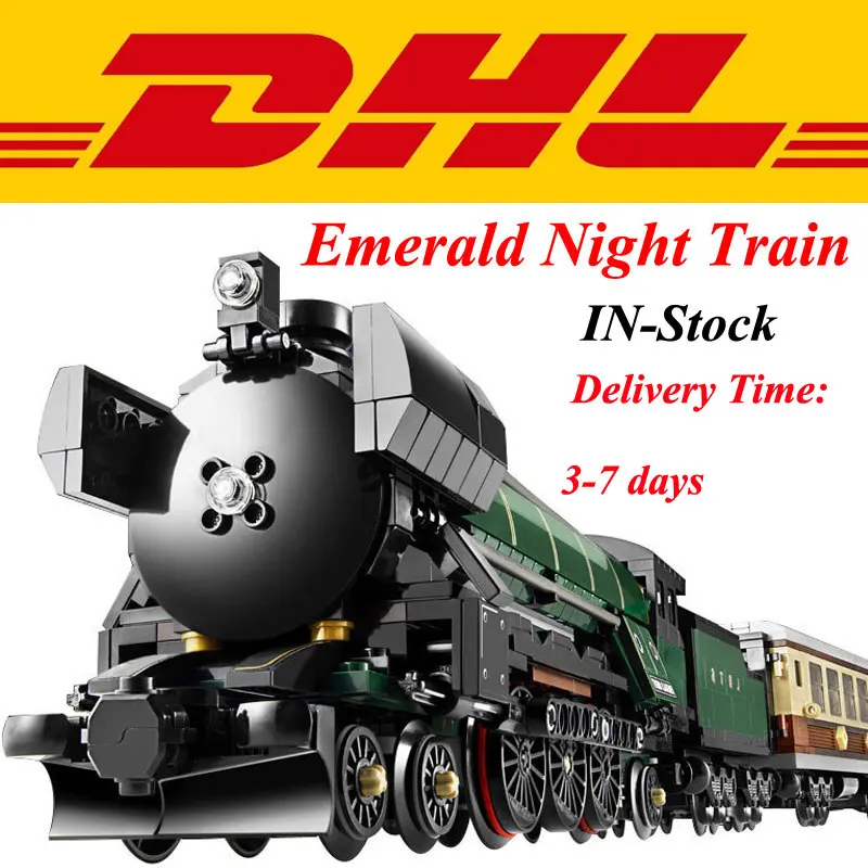 In Stock Modular font b LEPIN b font 21005 1085Pcs Technic Series Emerald Night Train Model