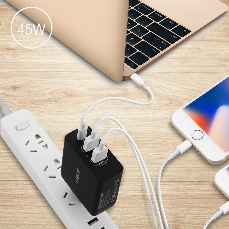 LVSUN 45W USB Type C зарядное устройство быстрое c настенное для мобильного телефона