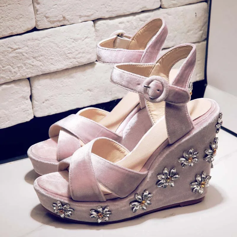 platform shoes with flowers