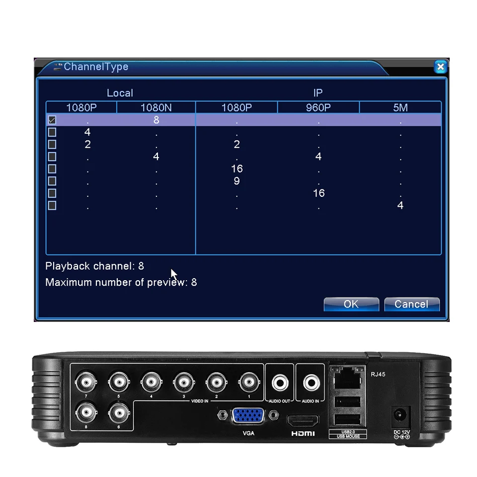 Камера видеонаблюдения BESDER 4 канала 8 каналов AHD DVR 720P 1080N гибридный мини