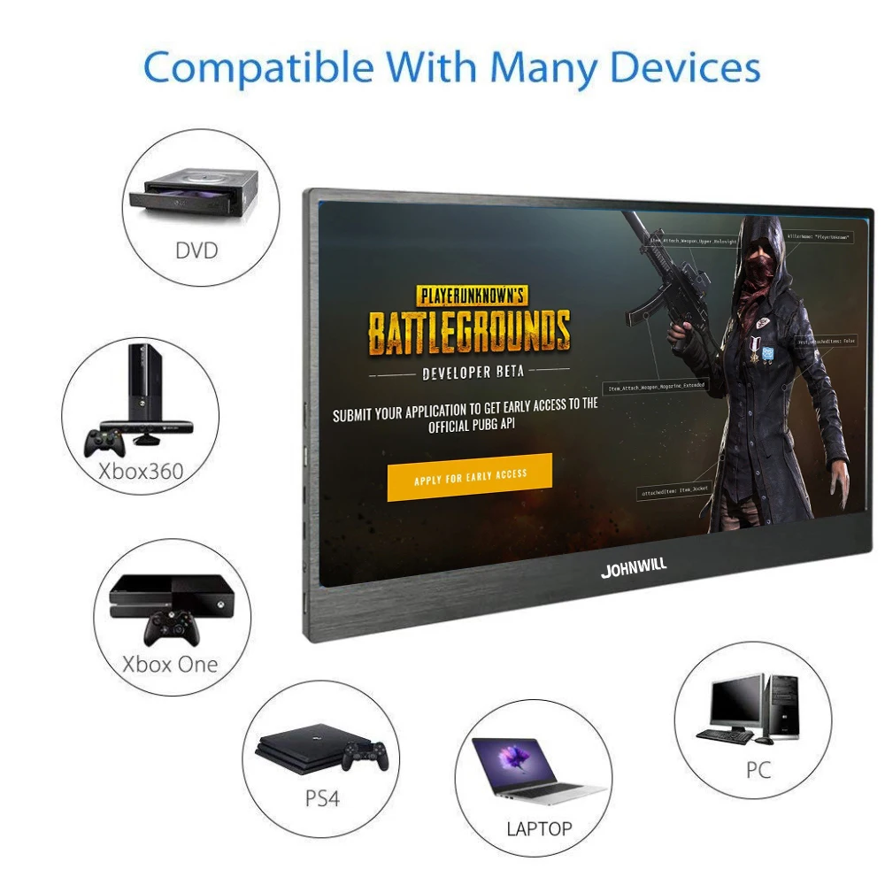 

13.3"Type-C(USB-C)Port 1080P Portable Gaming Monitor 1920x1080 IPS Tablet Computer Display for Raspberry Pi PS3 Windows 7 8 10