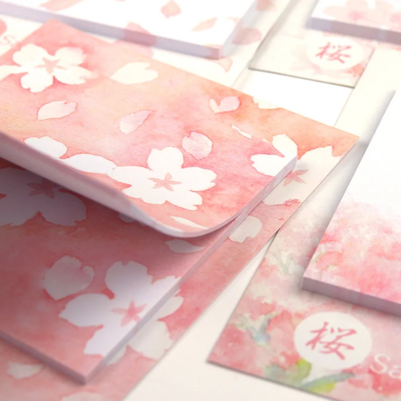 

30 Pages Romantic Pink Princess Sakura Memo Pads Marker Message Sticky Notes Decor School Office Supply Stationery
