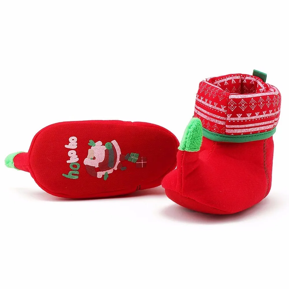 Новое поступление; Рождественская дизайнерская детская обувь; Уникальные теплые детские ботинки красного и зеленого цвета; ; ботинки из чистого хлопка