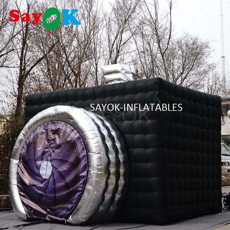 

New Style Camera Shape Inflatable Photo Booth Inflatable Tent Wedding Booth White Inside with LED for Wedding Advertising Party