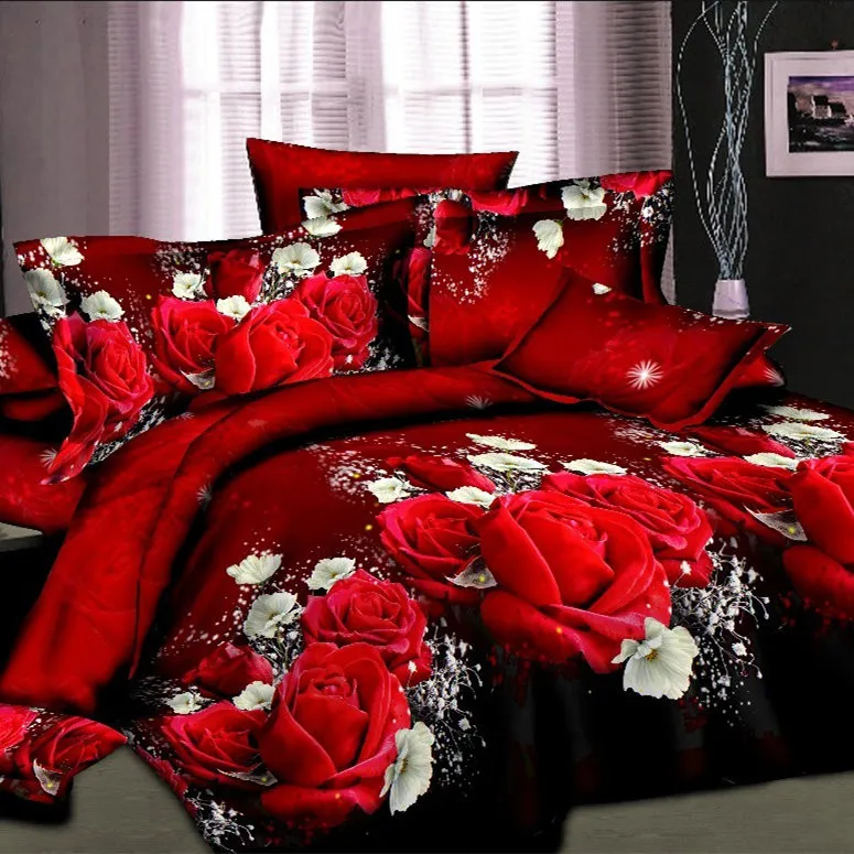 Hot Sale 3d Bedding Sets 4pcs Duvet Cover Set Queen Twin King Bed