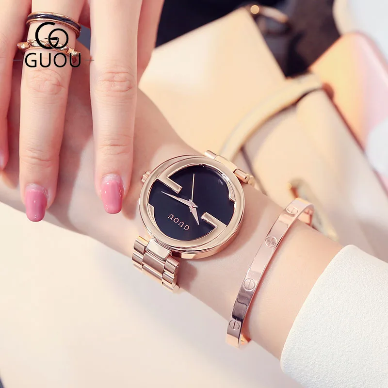 GUOU Brand New Fashion Unique Women Quartz Watch relogio feminino lady Luxury Wristwatch Ladies Dress Hours Clock watches GUOU Brand New Fashion Unique Women Quartz Watch relogio feminino lady Luxury Wristwatch Ladies Dress Hours Clock watches