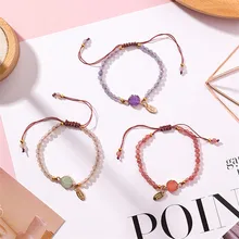 Корейская версия простой сладкий плетение неправильный браслет металлический свежий пара Регулируемый кисточкой дамы бисером ювелирные изделия