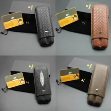 COHIBA портсигар коробка держатель Чехол гаджеты сетка P кожа портативный 2 шкатулка хранения для сигарет Bins Путешествия Портативный Открытый Humidor 175*70 мм 1207L