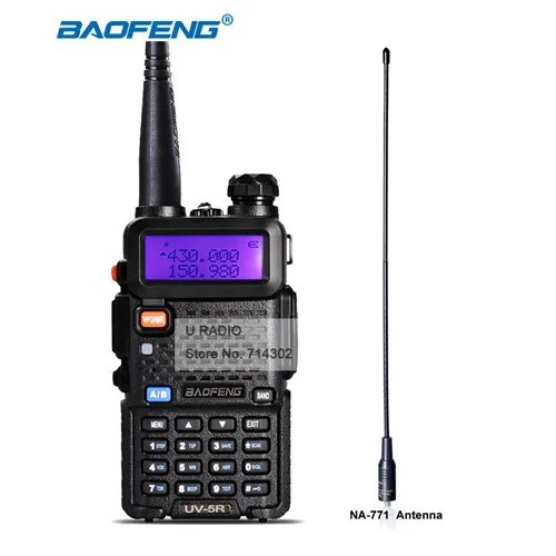 Baofeng UV-5R портативный радиоприемопередатчик VHF UHF Двухдиапазонная портативная рация, портативная радиоприемная рация, набор любительского радио uv5r - Цвет: with antenna