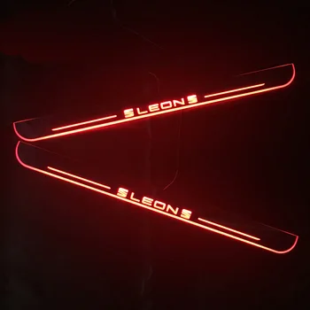 

SNCN LED Car Scuff Plate Trim Pedal Door Sill Pathway Moving Welcome Light For Seat Leon 2011 2012 2013 2014 2015 Waterproof