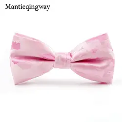 Mantieqingway Новое поступление мужские полиэстер одноцветное Свадебный галстук партии Бизнес Свадебные бабочкой для мужчин Gravatas Средства