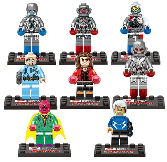 

NEW 8pcs/set avengers Quicksilver Scarlet Witch Vision Figure Building Blocks Bricks Compatible toys No box !