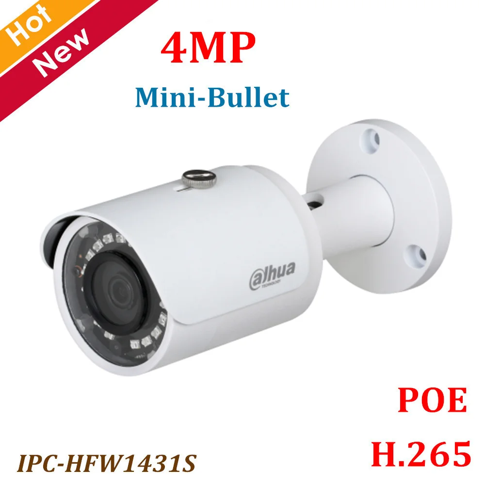 Dahua POE Ip camera IPC HFW1431S 4MP WDR IR Mini Bullet Camera IR