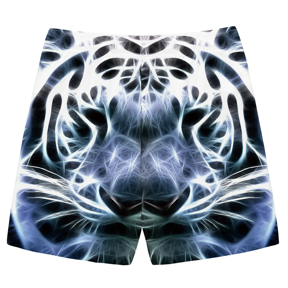 KYKU Тигр шорты Для Мужчин серый животных Короткие штаны пляжные 3d печатных шорты Повседневное хип-хоп Фитнес Для мужчин s шорты Летняя мода