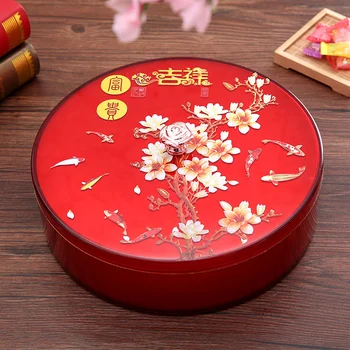 

Chinese style red candy box for marriage happy dish many living room wedding products dried fruit nut food plates