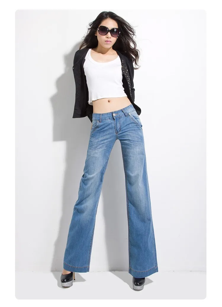 Женские весенние хлопковые свободные джинсы больших размеров, женские свободные джинсы средней длины с эластичной резинкой на талии, женские свободные брюки