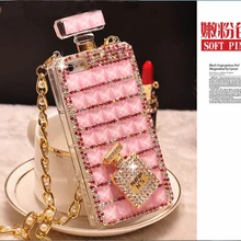Luxury 3D Diamond Case TPU Rhinestone Bling Cover Bottle Diamante Fundas Coque Capa Para for iPhone 6 6s 7 plus 5S 5 SE 5C 4S 4