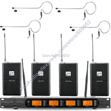 MICWL аудио M400-4BL UHF 400 канальный цифровой беспроводной микрофон микрофонная система 4 мини черные наушники цепляющиеся за уши микрофон
