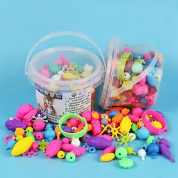 

Mixed Color DIY Plastic Beads Set Accessories for Jewelry Making Kids Girls Developmental Crafts Beads Toy