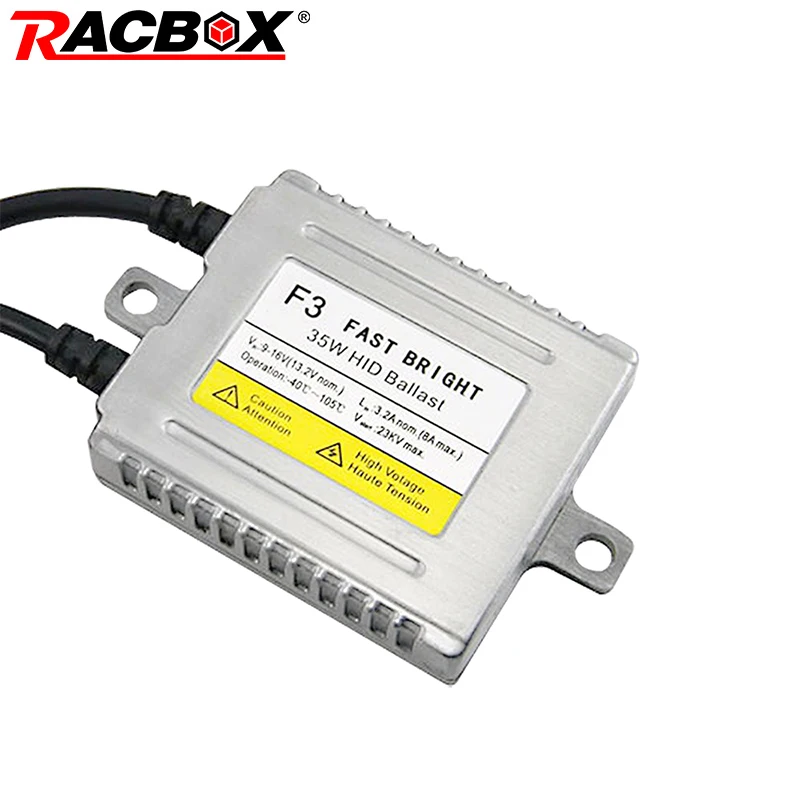 RACBOX Fast Bright F3 35W HID Slim Ballast Quick Start Digital Xenon Ballasts 12V for HID Xenon
