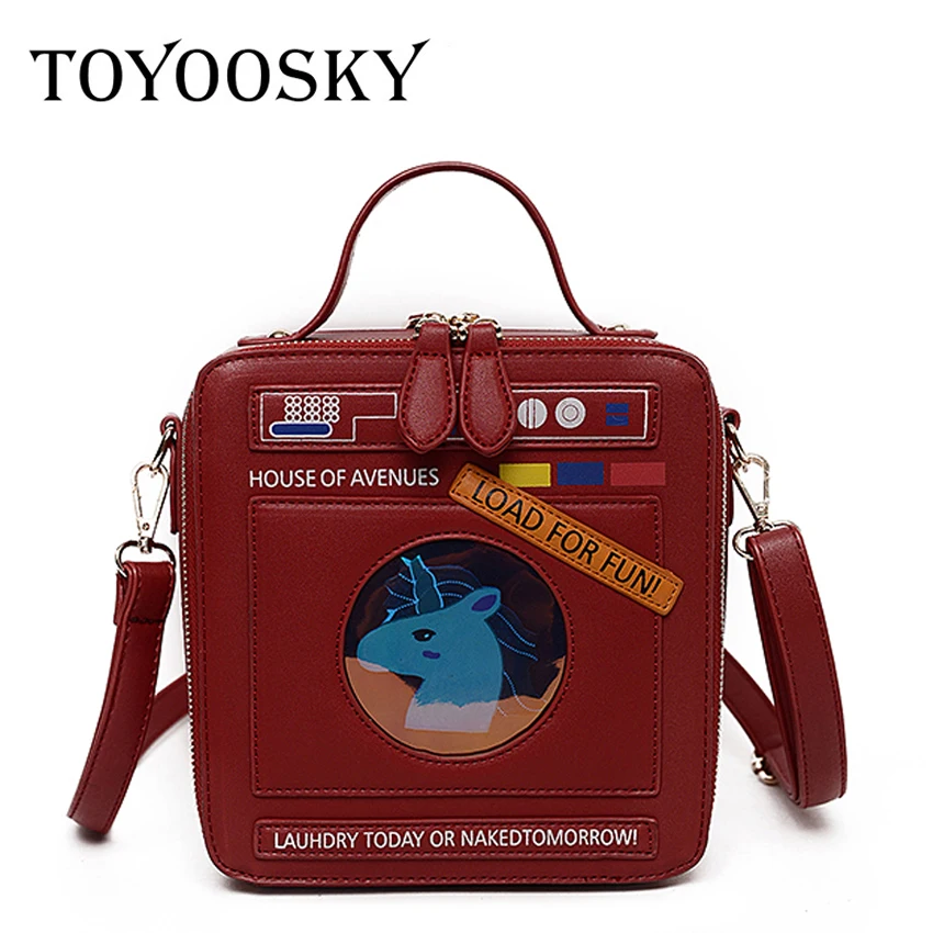 

TOYOOSKY Women Print Horse Flap Bag Designer PU Leather Fashion Design Messenger Bags Bolsa Feminina Ladies Shoulder Handbag